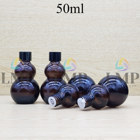 Chai hồ lô nắp vặn đen 50ml