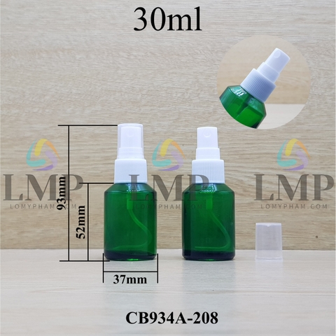 Chai thủy tinh vát đầu phun sương sọc 30ml