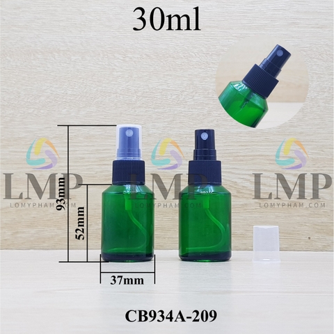 Chai thủy tinh vát đầu phun sương sọc 30ml