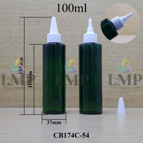 Chai PET vai ngang nắp nhọn sọc 100ml