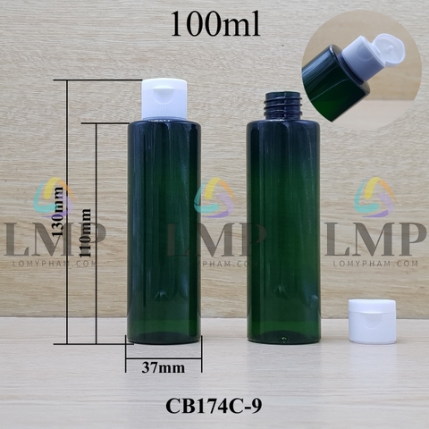 Chai PET vai ngang nắp bật sọc 100ml