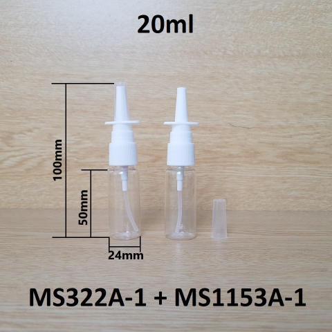 Chai trong vai ngang xịt mũi thẳng 20ml