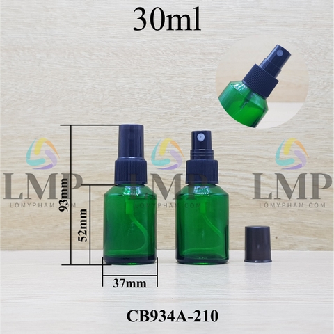 Chai thủy tinh vát đầu phun sương sọc 30ml