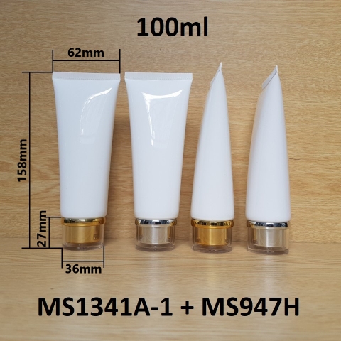 Tuýp tròn trắng bóng nắp vàng 100ml