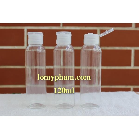 Chai trong vai tròn nắp bật trong 120ml
