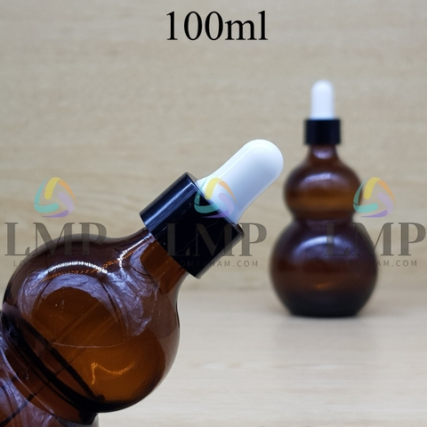 Chai hồ lô nắp bóp khoen nhựa trơn 100ml