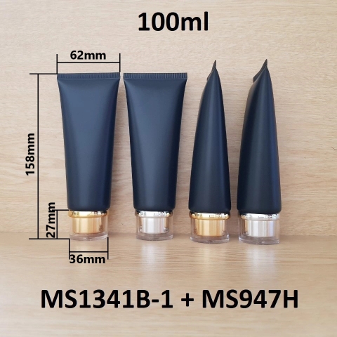 Tuýp tròn đen nhám nắp vàng 100ml