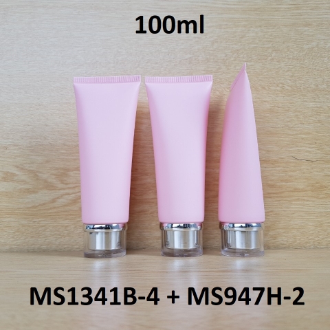 Tuýp tròn hồng nhám nắp bạc 100ml