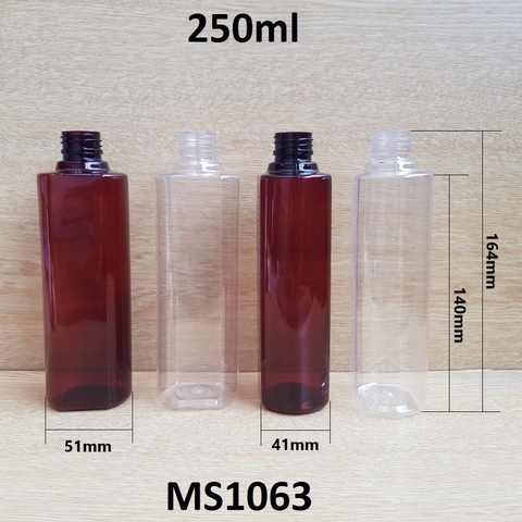 Chai vuông trong vòi van 250ml