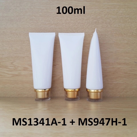 Tuýp tròn trắng bóng nắp vàng 100ml