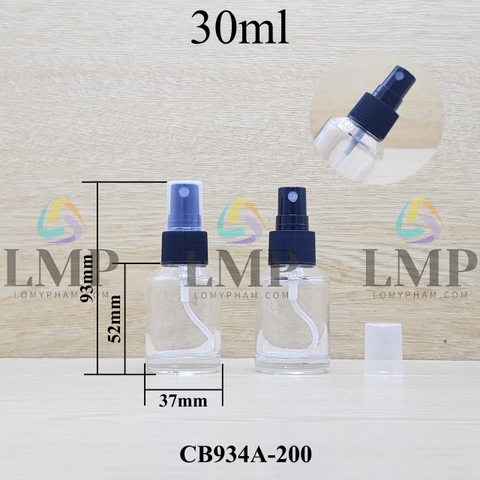 Chai thủy tinh vát đầu phun sương sọc 30ml