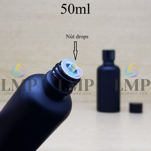 Chai tinh dầu phun mờ nắp vặn đen 50ml