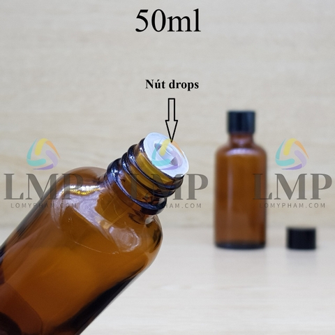 Chai tinh dầu nắp vặn đen 50ml