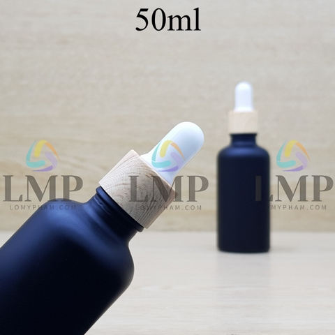 Chai tinh dầu phun mờ nắp bóp khoen vân gỗ 50ml