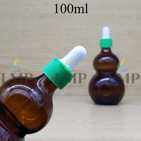 Chai hồ lô nắp bóp khoen nhựa sọc 100ml