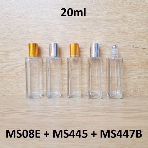 Chai lăn vuông cao bi sắt 20ml