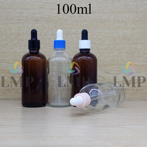 Chai tinh dầu nắp bóp khoen nhựa trơn 100ml