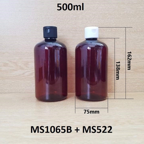 Chai bầu tròn nâu nắp bật 500ml