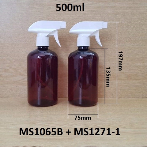 Chai bầu tròn nâu cò súng 500ml