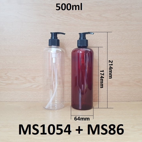 Chai PET dáng cao vai tròn vòi van 500ml