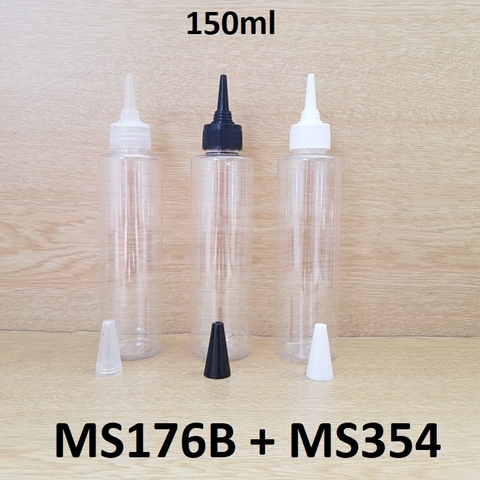 Chai trong vai ngang nắp nhọn 150ml