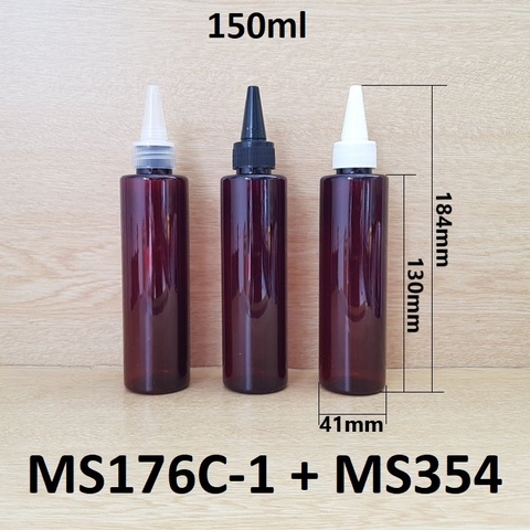 Chai nâu vai ngang nắp nhọn 150ml