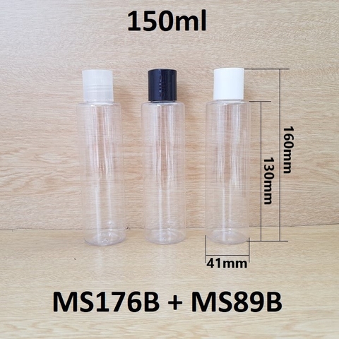 Chai trong vai ngang nắp nhấn 150ml