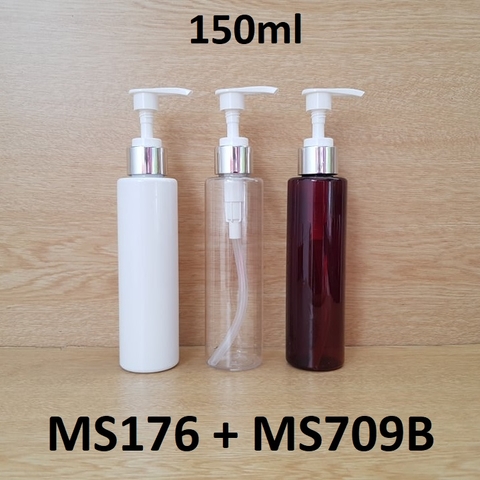 Chai vai ngang vòi van xi bạc bóng KO viền 150ml