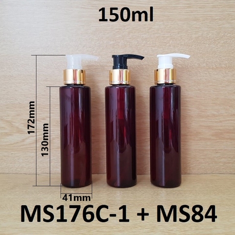 Chai nâu vai ngang vòi van xi vàng 150ml