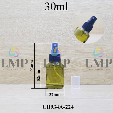 Chai thủy tinh vát đầu phun sương sọc 30ml