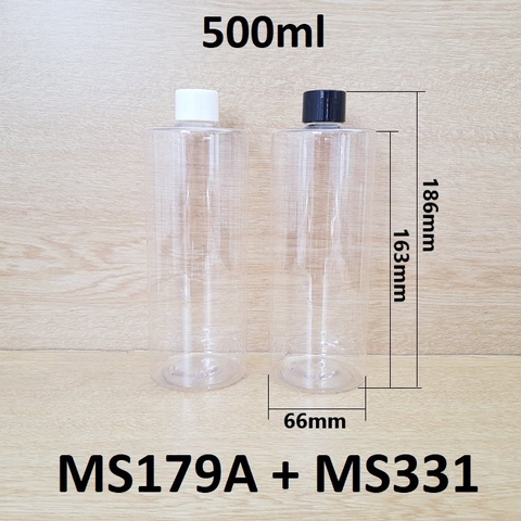 Chai trong vai ngang nắp vặn 500ml