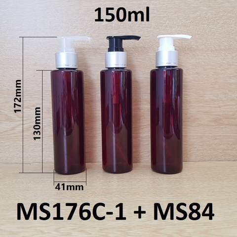 Chai nâu vai ngang vòi van xi bạc 150ml