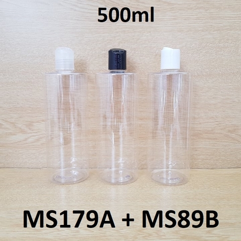 Chai trong vai ngang nắp nhấn 500ml