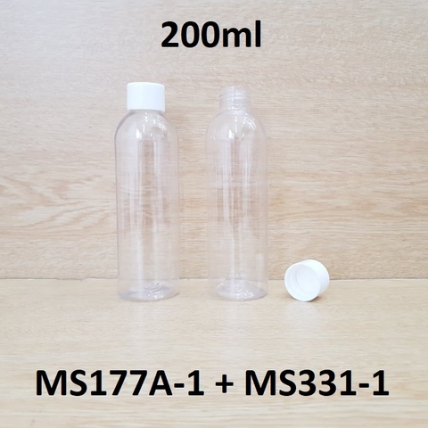 Chai trong vai tròn nắp vặn trắng 200ml