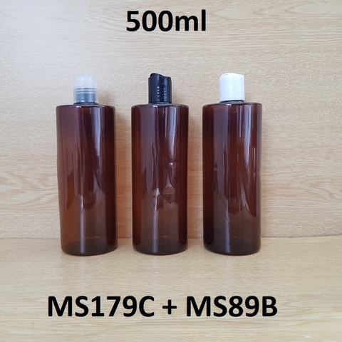 Chai nâu vai ngang nắp nhấn 500ml