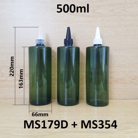 Chai rêu vai ngang nắp nhọn 500ml