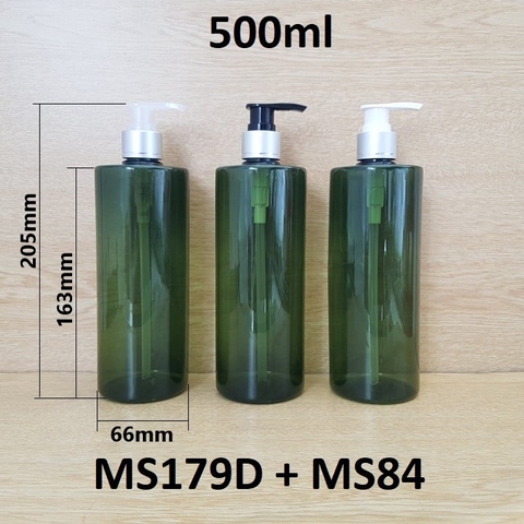 Chai rêu vai ngang vòi van xi bạc 500ml