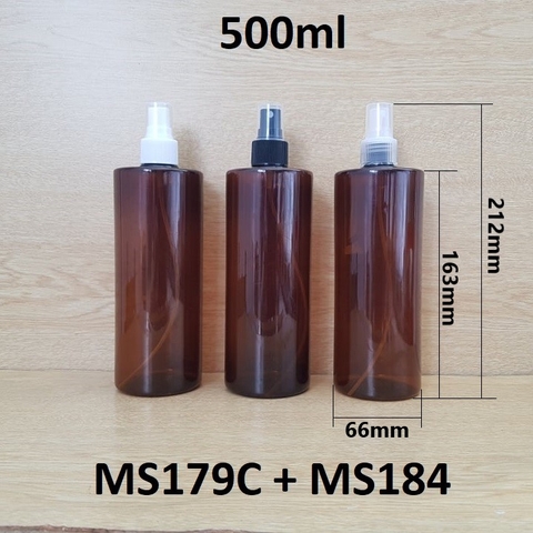 Chai nâu vai ngang phhun sương 500ml