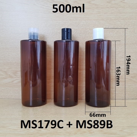 Chai nâu vai ngang nắp nhấn 500ml