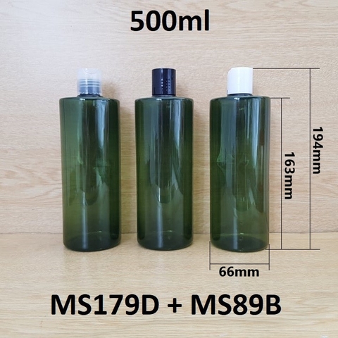 Chai rêu vai ngang nắp nhấn 500ml
