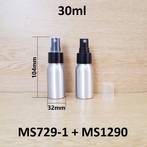 Chai nhôm xịt phun sương 30ml