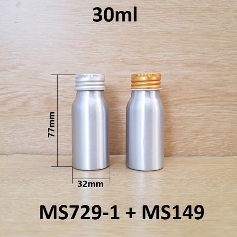 Chai nhôm nắp cuốn biên 30ml