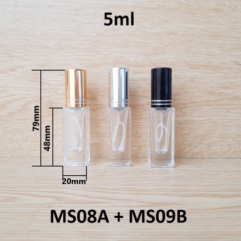 Chai vuông phun sương 2 viền 5ml