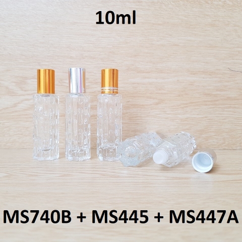 Chai lăn khổ qua đít chai lục giác bi nhựa 10ml