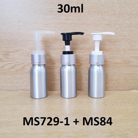 Chai nhôm vòi van xi bạc 30ml