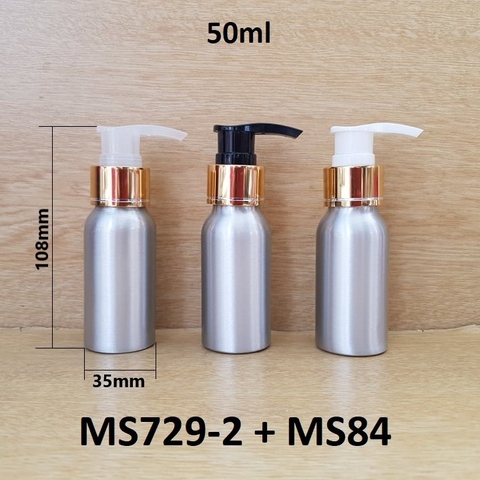 Chai nhôm vòi van xi vàng 50ml