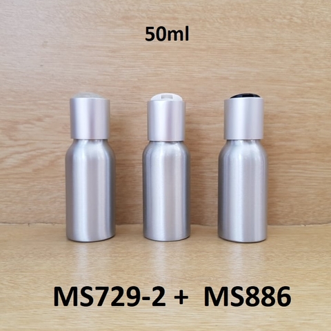 Chai nhôm nắp nhấn bạc 50ml