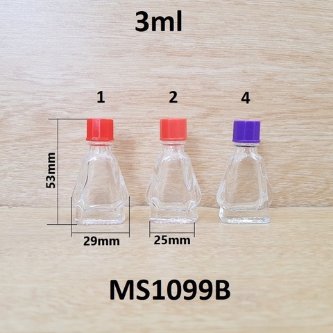 Chai dầu gió thân trong 3ml