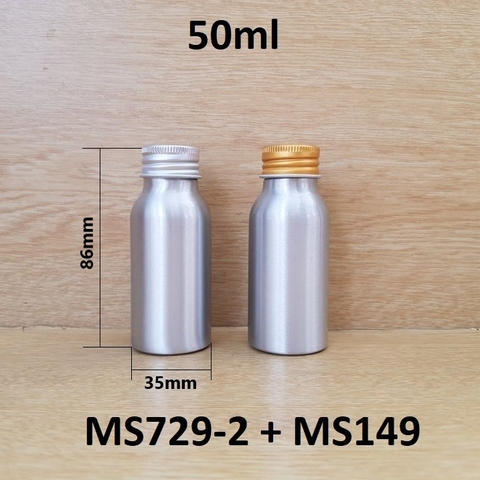 Chai nhôm nắp cuốn biên 50ml