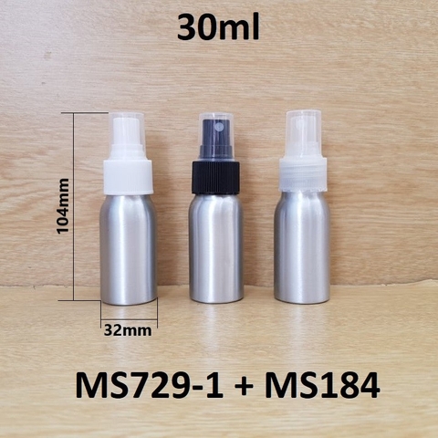 Chai nhôm phun sương 30ml